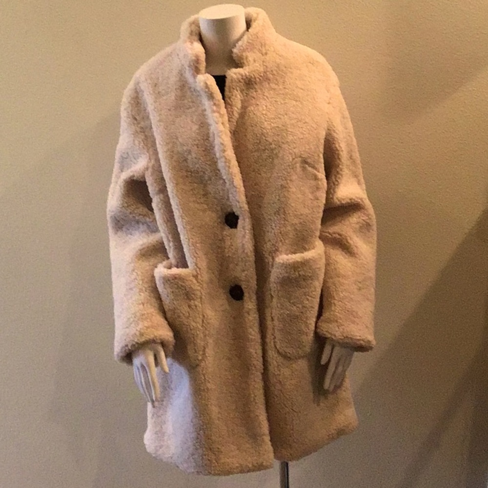Banana Republic Faux Fur Teddy Sherpa Coat size L